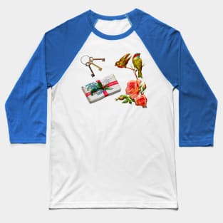 Letters & Birds & Keys Baseball T-Shirt